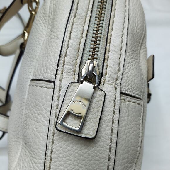 Coach Andi Mini Cream White Pebble Leather Top Handle Zipper Backpack main image 6